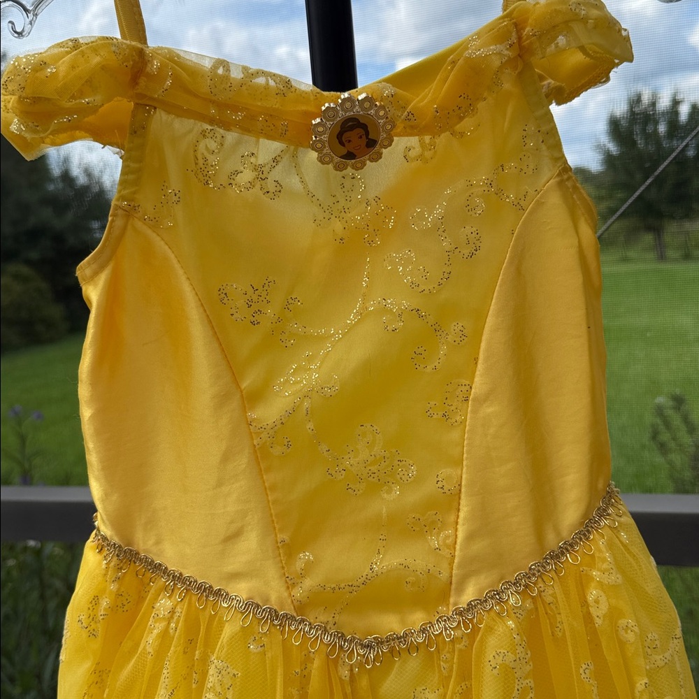 Disney Princess Belle 4-6 Halloween dress Costume/wand/crown/purse/jewelry/plush - Picture 5 of 8